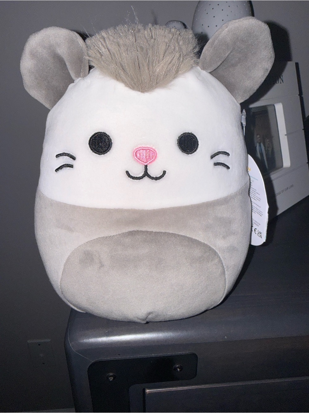 Squishmallows Gray and White Cute Mouse Plush